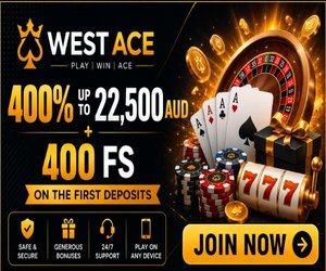 West Ace casino welcome offer: 400% up to 22,500 AUD plus 400 free spins on first deposits